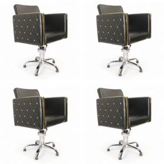 Парикмахерское кресло "Голдиум", черный, пятилучье, 4 кресла No Brand