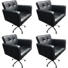 Парикмахерское кресло Аврора, черный, 4 кресла No Brand