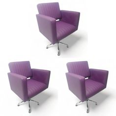 Парикмахерское кресло "Фьюжн", Фиолетовый, пятилучие, 3 шт No Brand