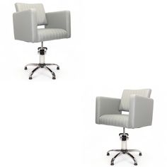 Парикмахерское кресло "Фьюжн", серый, пятилучье, 2 кресла No Brand