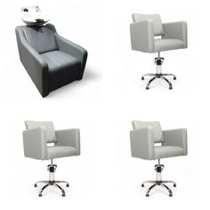 Парикмахерская мойка Фьюжн Раковина черная глубокая 3 кресла 100х160х100 No Brand