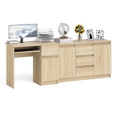 Тумба-комод СВК Мори МК1200 стол МС-1Прдуб сонома, 210х50х77 см