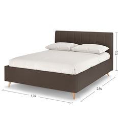 Двуспальная кровать Армос Rooney 160х200 без ПМ Велюр Vip 5 Тёмно-коричневый Armos