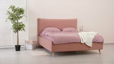 Двуспальная кровать ARMOS без ПМ Holly Велюр Teddy 026 пудровый 160х200