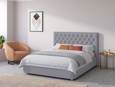 Двуспальная кровать ARMOS без ПМ Sabrina Велюр Vip 2 серый 160х200