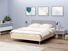 Двуспальная кровать ARMOS без ПМ Enright 160х200. Рогожка Neptun 12 серый 160х200