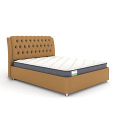 Двуспальная кровать ARMOS с ПМ Ellen 3 Рогожка Bingo 35 песочный 180х200
