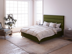 Двуспальная кровать ARMOS без ПМ Bali Велюр Vip 6 зелёный 160х200
