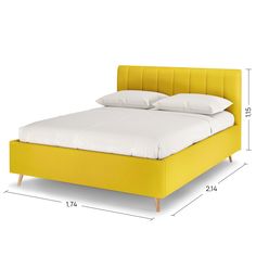 Двуспальная кровать Армос Rooney 160х200 с ПМ Велюр Velutto 40 Желто-горчичный Armos
