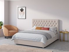 Двуспальная кровать ARMOS с ПМ Sabrina Велюр Vip 1 белый 140х200