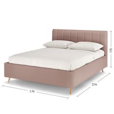 Двуспальная кровать Армос Rooney 160х200 без ПМ Велюр Teddy 027 Розовый Armos