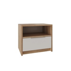 Тумба прикроватная Нордик, 460х333х400, Дуб сонома светлый/Белая Аляска No Brand