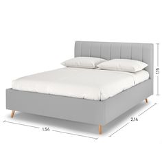 Двуспальная кровать Армос Rooney 140х200 с ПМ, Рогожка Bjork ash Пепельный Armos