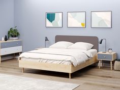 Двуспальная кровать ARMOS без ПМ Enright 160х200. Велюр Velutto 8 серо-бежевый 160х200