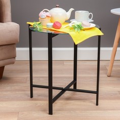 Кофейный столик Луна YS-8522, закаленное стекло 45х57 см No Brand