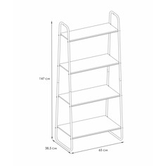 Металлический стеллаж ЗМИ Скандинавия 24 ЗМИCТCП24ГР, 65x38x147 см