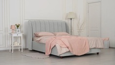 Двуспальная кровать ARMOS без ПМ Jane Велюр Teddy 023 серый 160х200