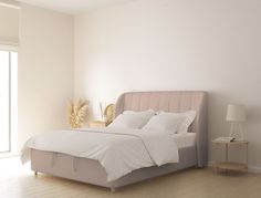 Двуспальная кровать ARMOS с ПМ Jane Велюр Vip 1 белый 140х200