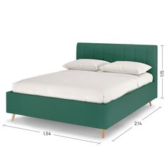 Двуспальная кровать Армос Rooney 140х200 без ПМ,Велюр Teddy 626 Зелёный Armos