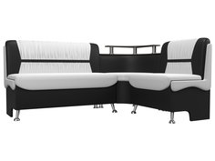 Диван кухонный Лига Диванов Сидней правый угол 172x135x89, искусст. кожа, белый/черный