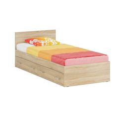 Кровать Стандарт СВК с ящиками 0900 дуб сонома, 93,5х203,5х70 см, сп.м. 900х2000 мм