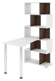 Стол-Стеллаж Мэрдэс СЛ-5СТ-2 Правый Белый/Шамони/Белый Merdes