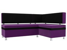 Диван кухонный Лига Диванов Стайл 171x59x89, микровельвет, фиолетовый/черный