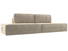 Прямой диван Прага лофт микровельвет бежевый Лига Диванов