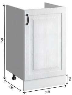 Кухонный напольный шкаф для мойки BV Romeo МДФ белый 50x47x82