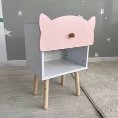 Тумбочка DIMDOM kids детская, котенок, розовый