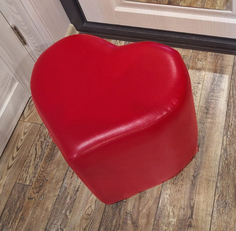 Пуф мебельный To Dream Сердце, Нокс красный, 46х37х40 см
