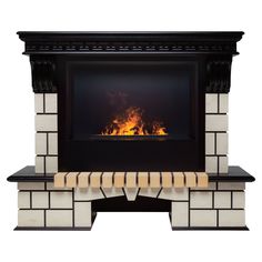 Электрокамин RealFlame Stone R 26 AO-287 с очагом 3D Cassette 630 панель + Black вставка