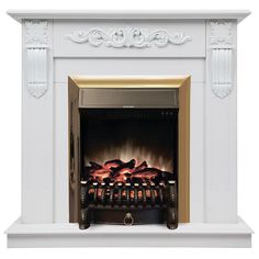 Электрокамин RealFlame Dominica R STD/EUG WTM-F511 с очагом Fobos Lux Brass