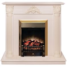 Электрокамин RealFlame Stefania R STD/EUG WT-F612 с очагом Fobos Lux Brass