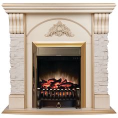 Электрокамин RealFlame Athena STD/EUG WT-619G с очагом Fobos Lux Brass