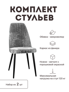 Стул мягкий со спинкой Alat Home комплект 2 шт 00-00067688