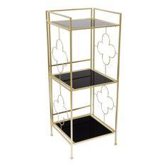 Этажерка для вещей Glasar золотистая 41 х 41 х 107 см ГЛАСАР