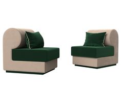 Набор Кипр-1 (2 кресла) велюр зеленый/бежевый Лига Диванов