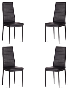 Комплект стульев для кухни TetChair Easy Chair 4 шт, экокожа, черный