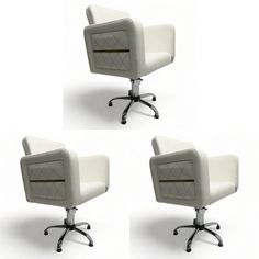 Парикмахерское кресло "Лоренс", Белый, пятилучие, 3 шт No Brand