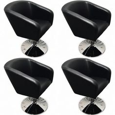 Парикмахерское кресло Саида, Черный, диск, 4 кресла No Brand