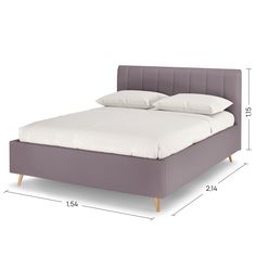Двуспальная кровать ARMOS без ПМ Rooney Велюр Velutto 9 серый 140х200