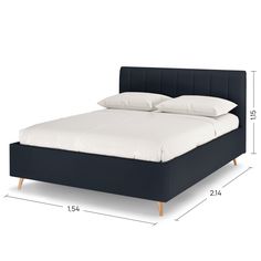 Двуспальная кровать Армос Rooney 140х200 без ПМ,Велюр Teddy 021 Черный Armos