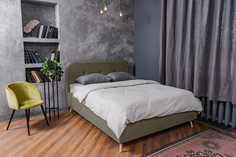 Двуспальная кровать ARMOS с ПМ Tana Иск. Шерсть Lama 5 Тёмно-серый 160х200