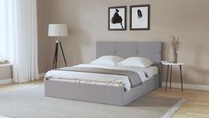 Двуспальная кровать ARMOS без ПМ Thea ECO Велюр Teddy 024 серый 160х200