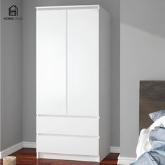 Шкаф для одежды HomeGrad Сура, полки/штанга, белый