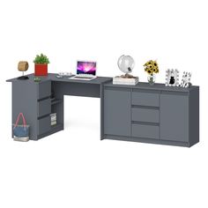 Тумба-комод СВК Мори МК1200.3 и стол компьютерный МС-16Л графит, 245х85х77 см
