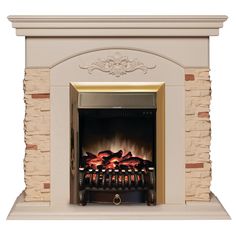 Электрокамин RealFlame Neapolis STD/EUG WT-F612 с очагом Fobos Lux Brass