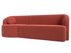 Прямой диван Лига Диванов Лига-027 угол левый 257х97х82 см, коралловый