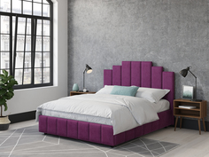 Двуспальная кровать ARMOS с ПМ Alicia Велюр Vip 7 фиолетовый 160х200